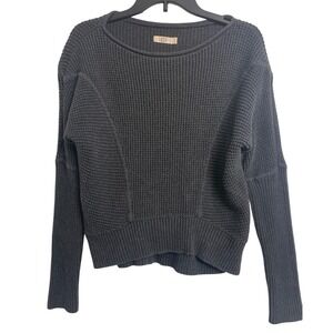 UGG  Charcoal‎ Gray Waffle Knit Cotton Blend Sweater Small